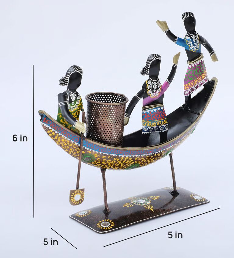 Boat Multicolour Metal Pen Stand