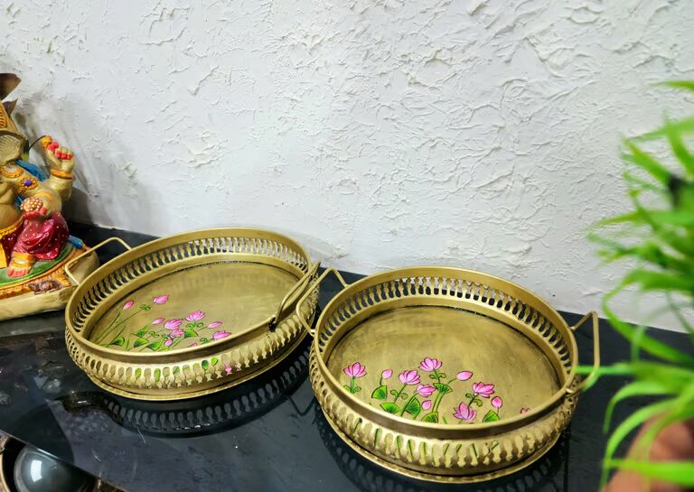 Decorative Multicolour Dry fruit tray Ovel S/3