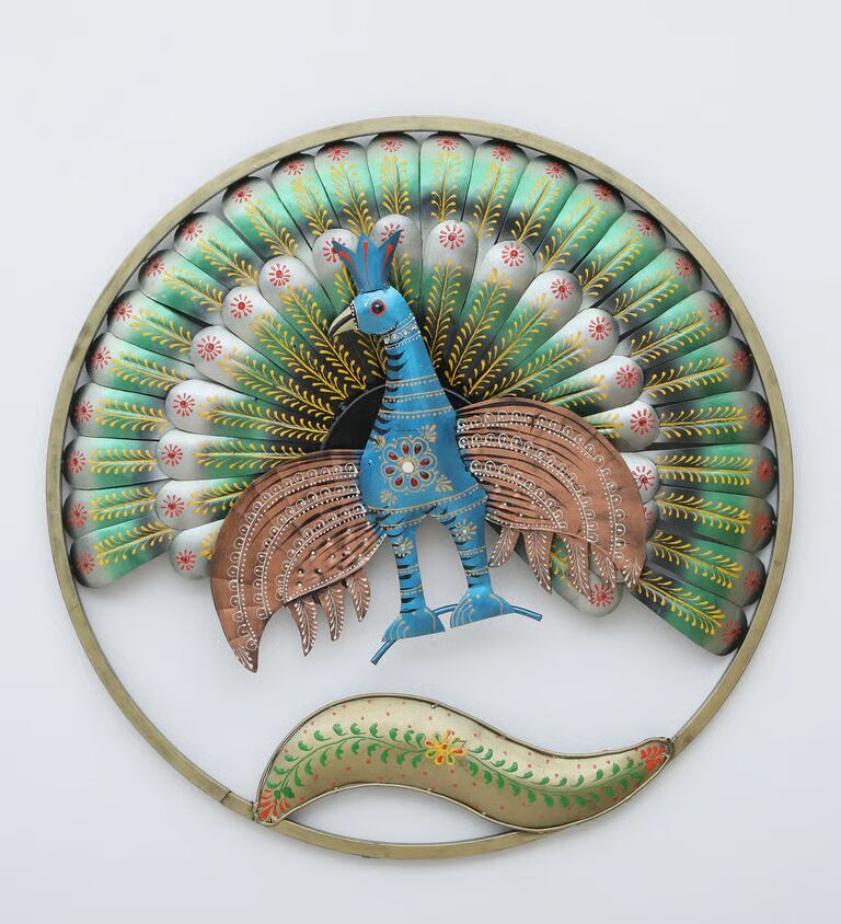 Peacock Ring Multicolour Iron Wall Art