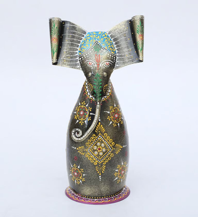 Elephant Coin Multicolour Iron Figurines