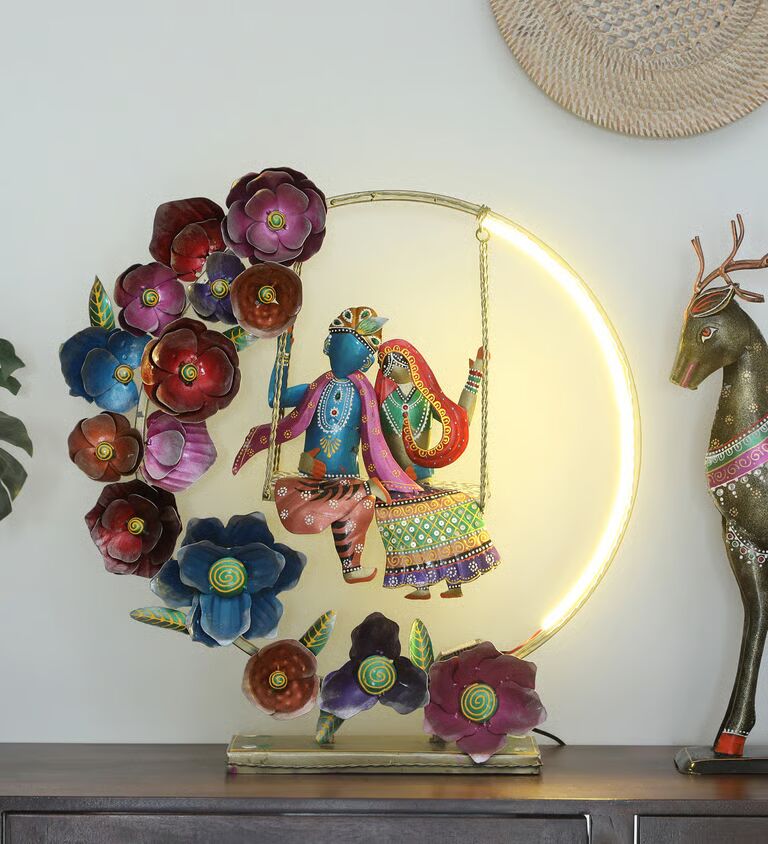 Krishna Jula 24 Inch Multicolour Iron Idol