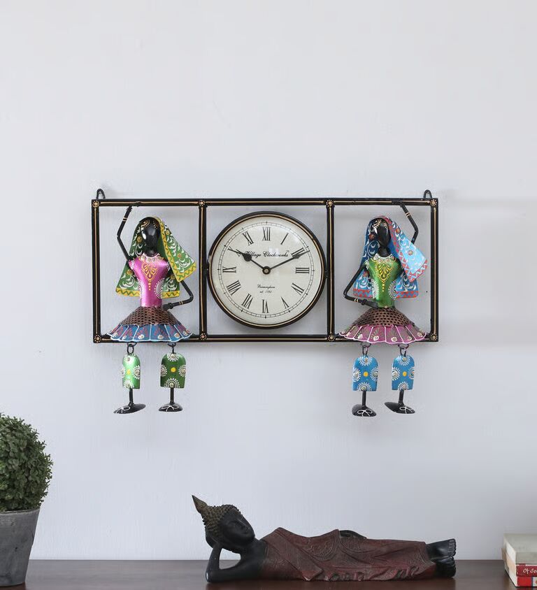 Kal Baliya Multicolour Iron Wall Clock