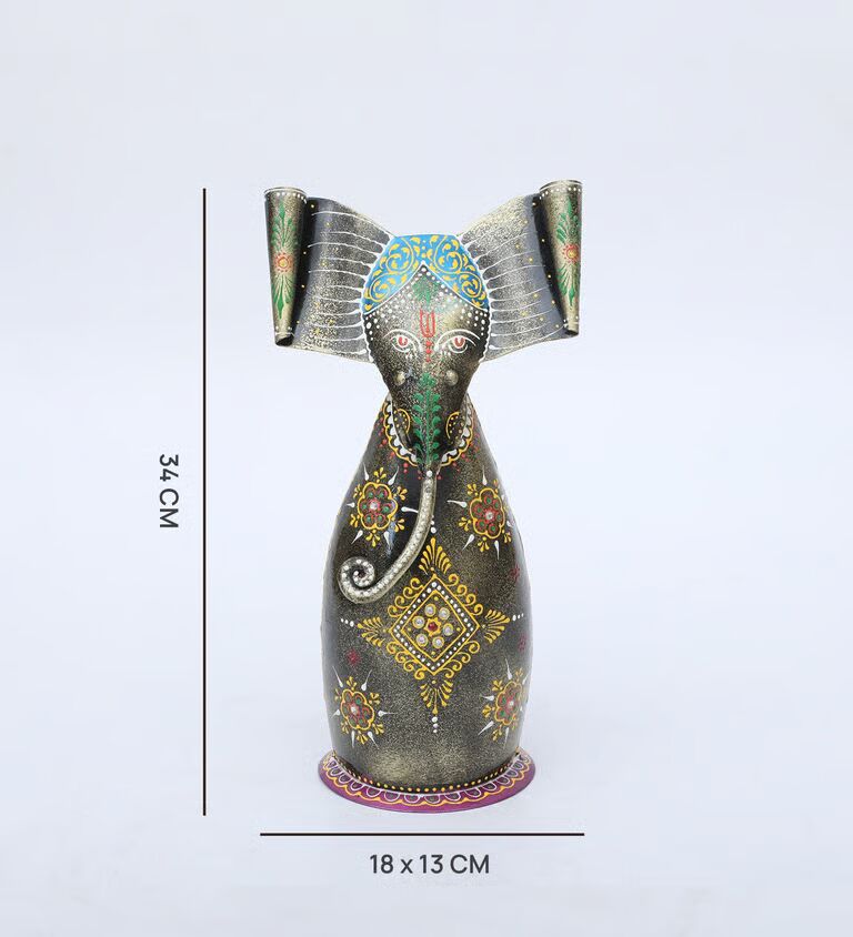 Elephant Coin Multicolour Iron Figurines