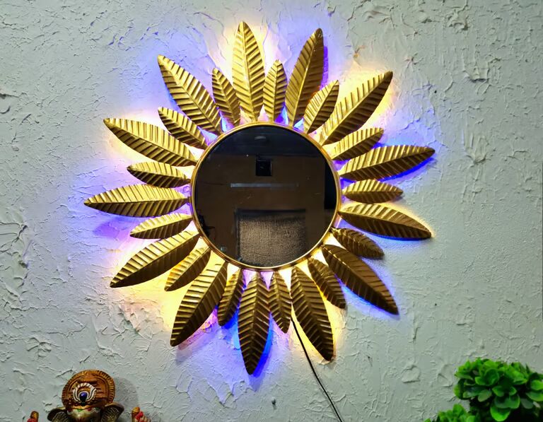 Decorative Multicolour Mirror golden