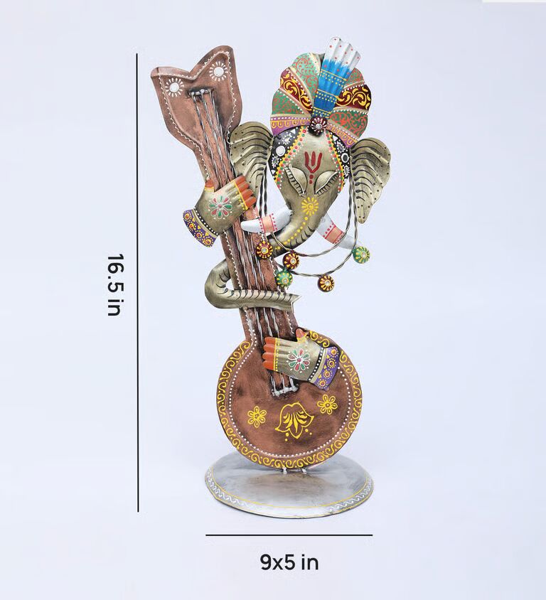 Ganesh Stand Multicolour Iron Idol