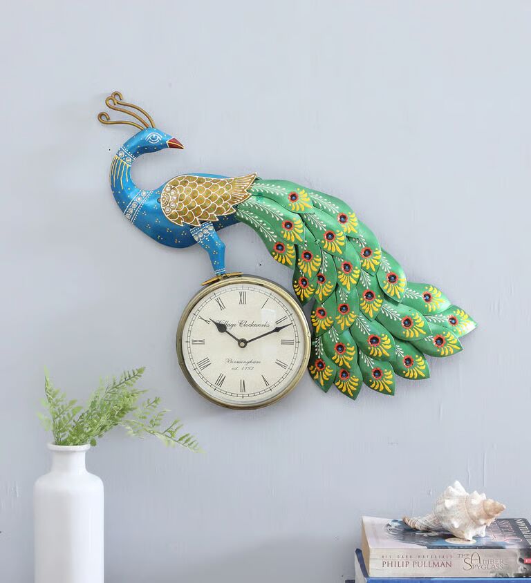Decorative Krishna Multicolour Iron Novelty Traditional Wall Clock