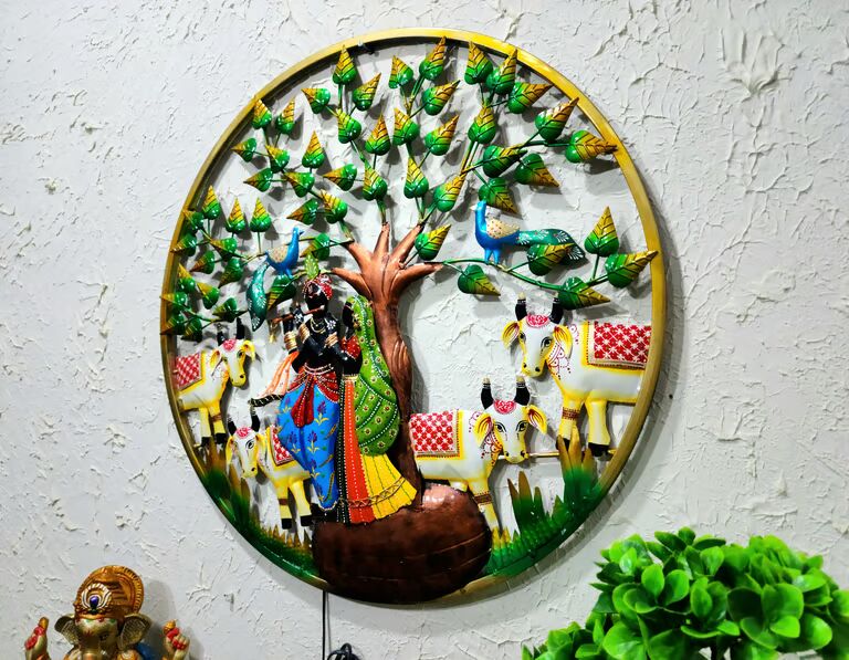 WALL DECOR RADHY KRISHNA LED RING PANEL