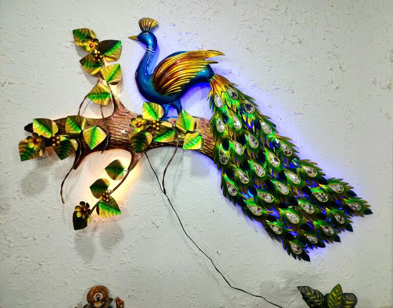 Decorative Multicolour Peacock wall led