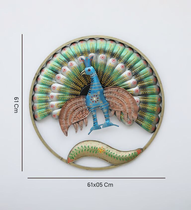 Peacock Ring Multicolour Iron Wall Art