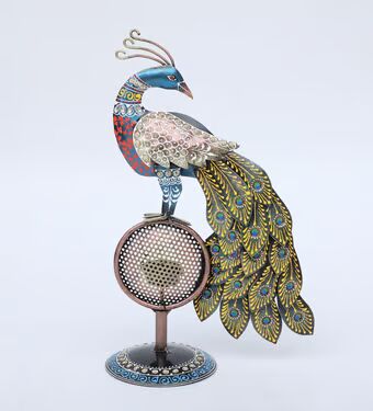 Peacock Multicolour Iron Tea Light Holder