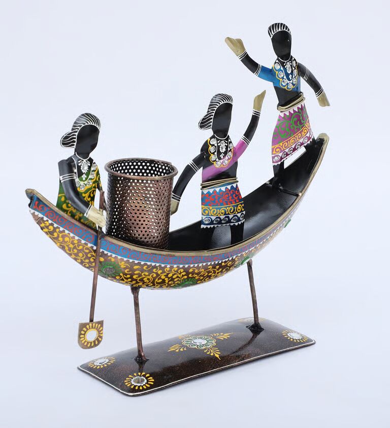 Boat Multicolour Metal Pen Stand