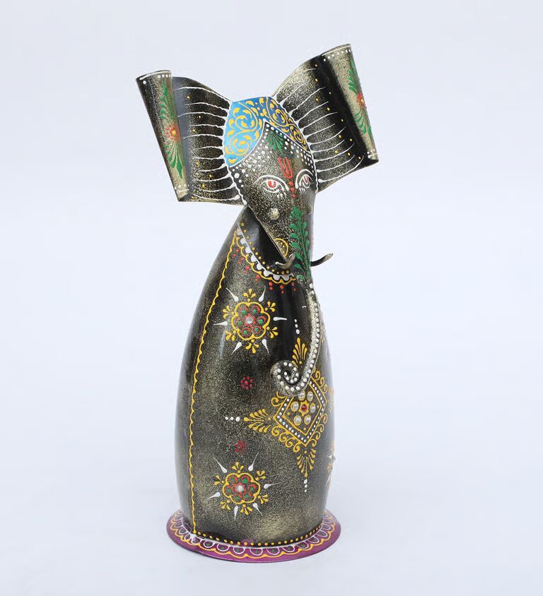 Elephant Coin Multicolour Iron Figurines