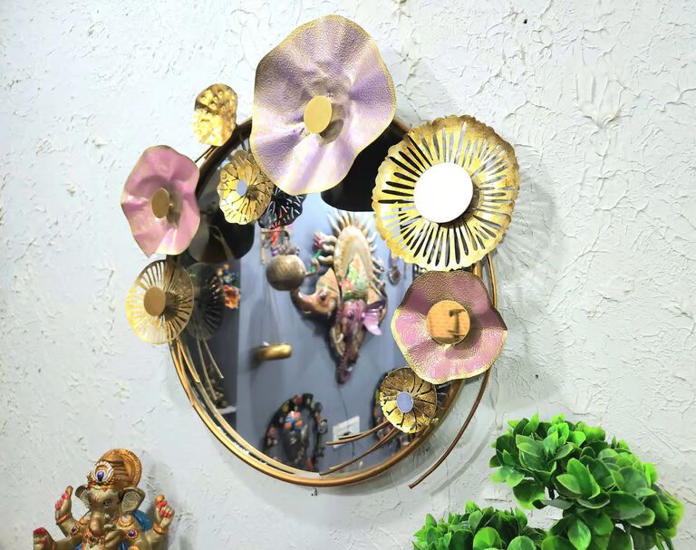 Decorative Multicolour flower mirror