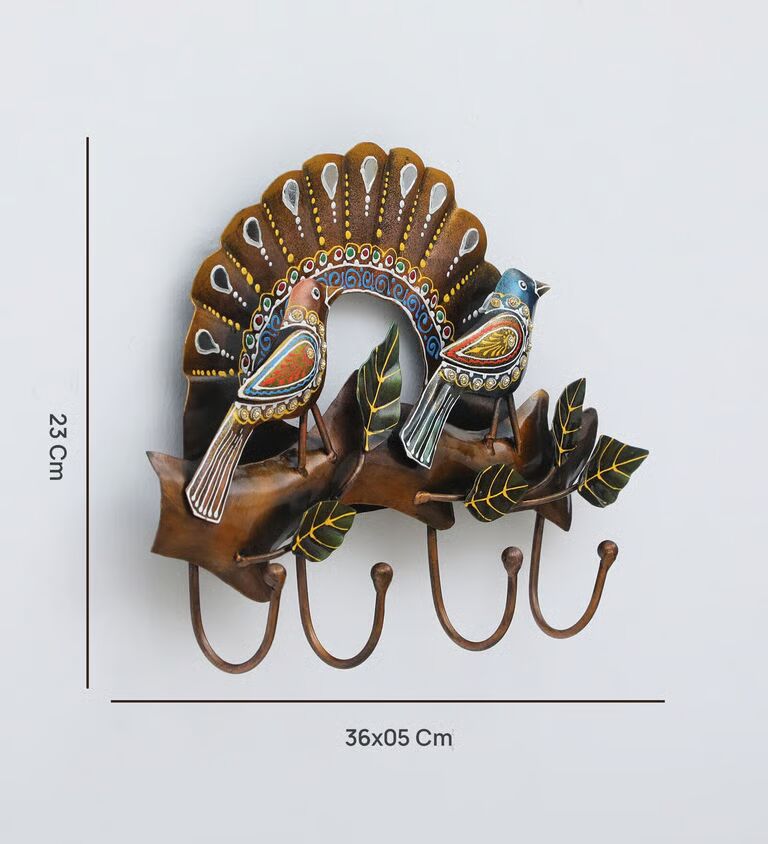 2 Bird Multicolour Iron Key Holder