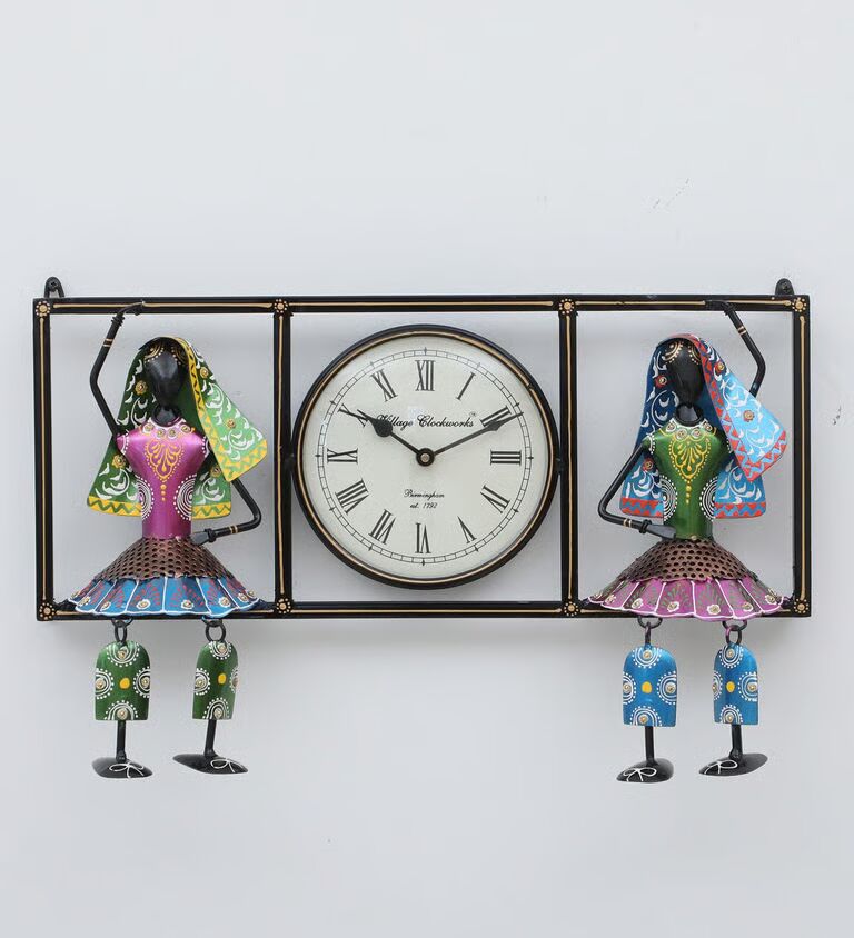 Kal Baliya Multicolour Iron Wall Clock