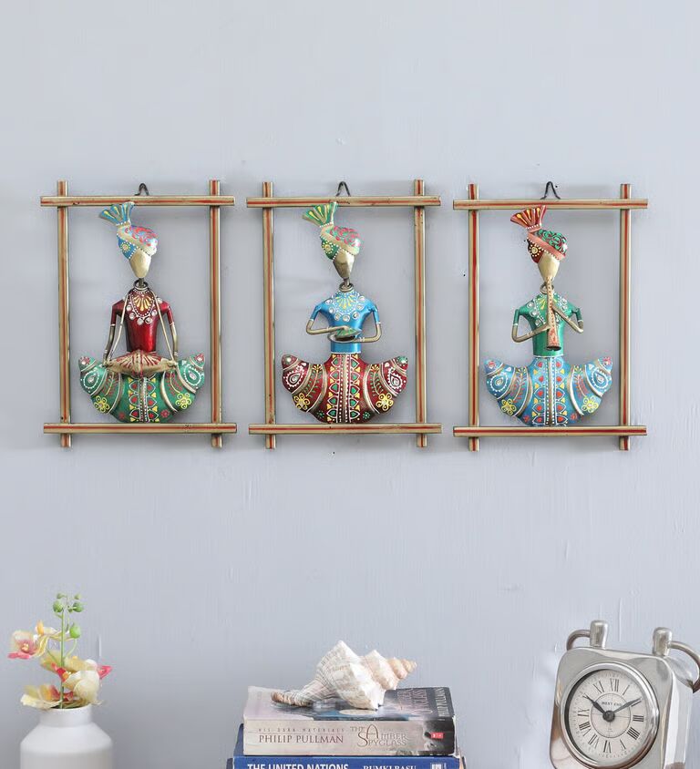 Decorative Punjabi Fram Multicolour Iron Wall Art