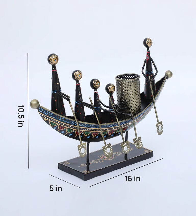 Boat Multicolour Metal Pen Stand