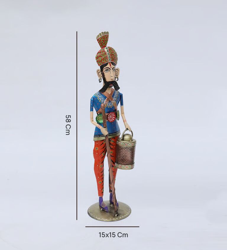 Chowkidar Set Of 2 Multicolour Iron Figurines