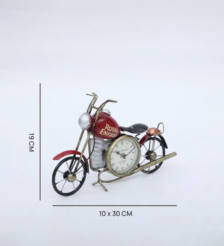 Bike 3'' Red Iron Table Clock