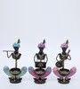 Krishna Set Of 3 Multicolour Iron Tea Light Holder