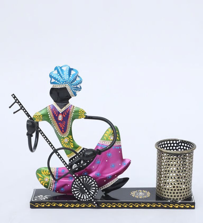 Nagpuri Multicolour Iron Pen Stand