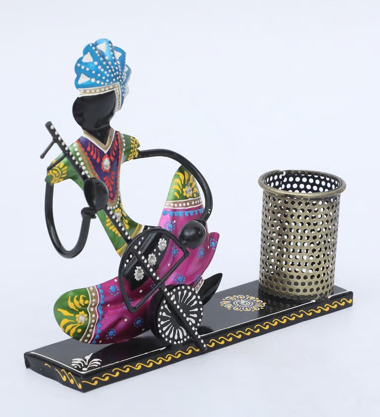 Nagpuri Multicolour Iron Pen Stand