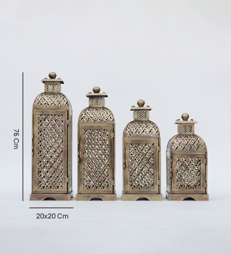 Laltin Set Of 4 Multicolour Iron Tea Light Holder