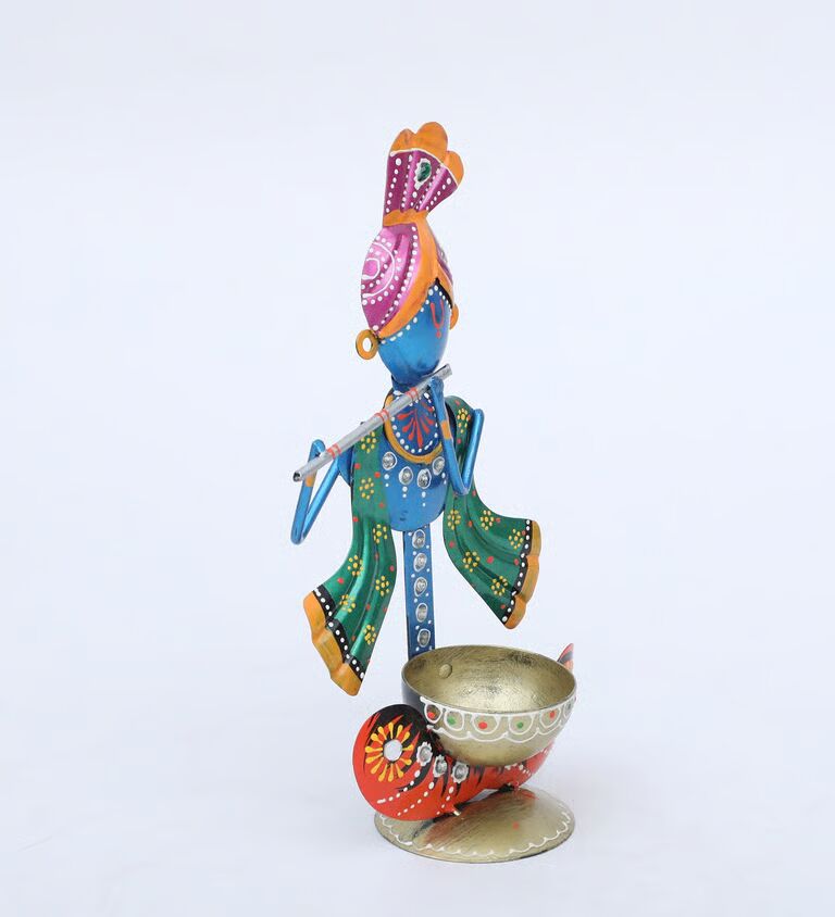 Krishna Multicolour Iron Tea Light Holder