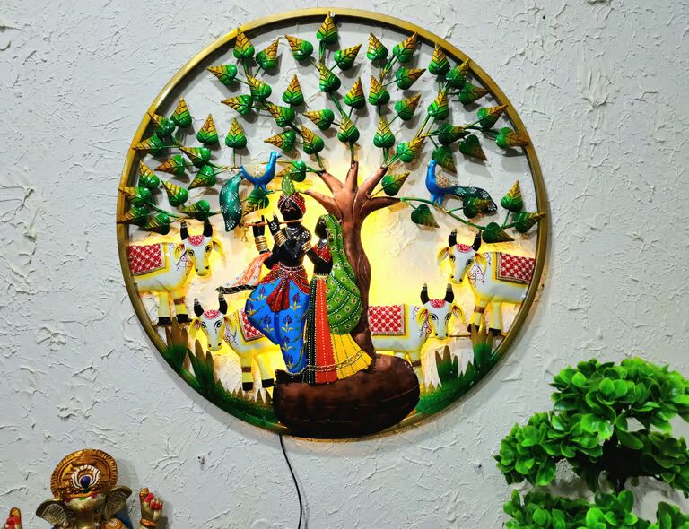WALL DECOR RADHY KRISHNA LED RING PANEL