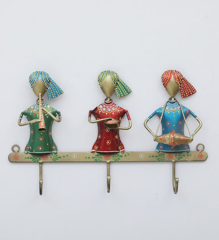 3 Safa Multicolour Iron Key Holder