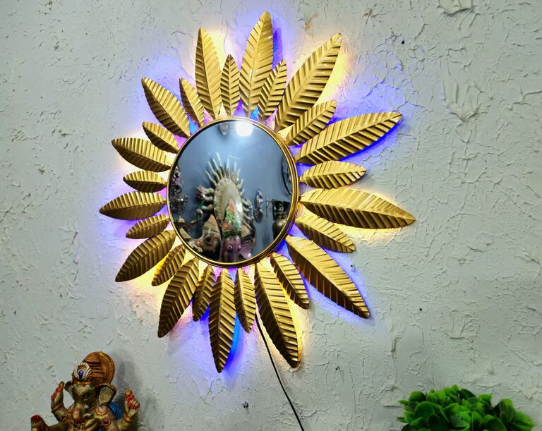 Decorative Multicolour Mirror golden