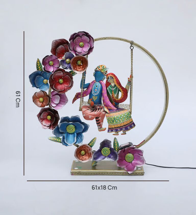 Krishna Jula 24 Inch Multicolour Iron Idol