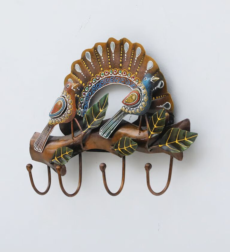 2 Bird Multicolour Iron Key Holder