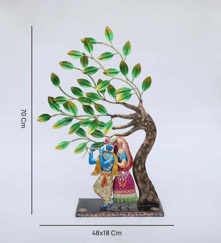 Radhey Krishna Tree Multicolour Iron Religious Idols