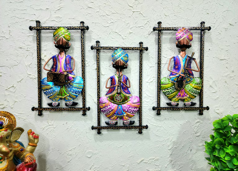 Decorative Multicolourr Panjabi Fram s/3