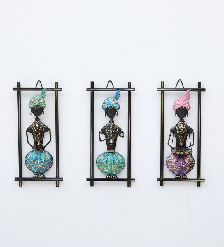 Decorative Punjabi Fram Multicolour Iron Wall Art