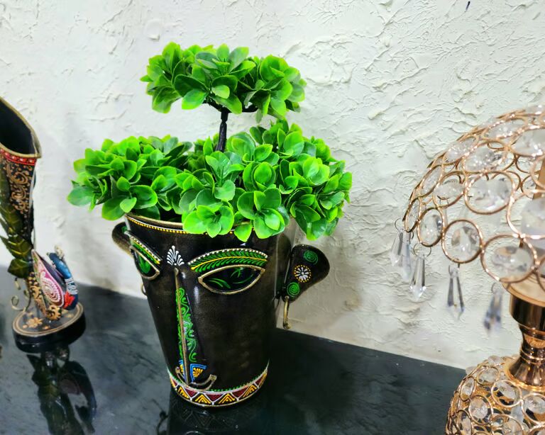 Decorative Multicolour face basket  wase