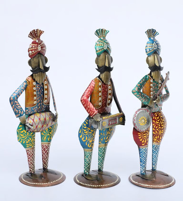 Much Doll Set Of 3 Multicolour Iron Figurines