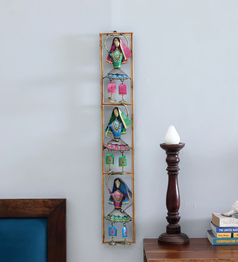 Decorative Kalbaliya Lady Multicolour Metal Wall Art