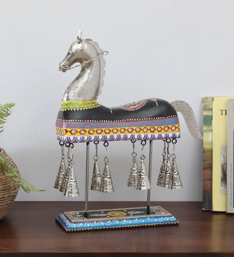 Bell Horse Multicolour Wooden Figurines