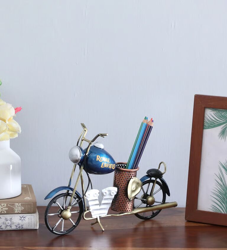 Bike Multicolour Metal Pen Stand
