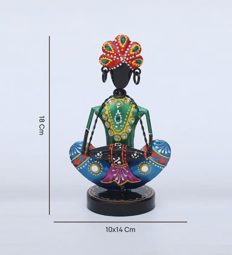 Mini Musician Set Of 3 Multicolour Iron Figurines