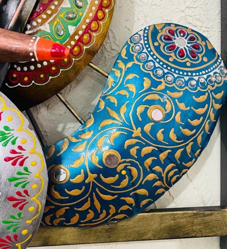 Decorative Ganesh Multicolour Iron Wall Art