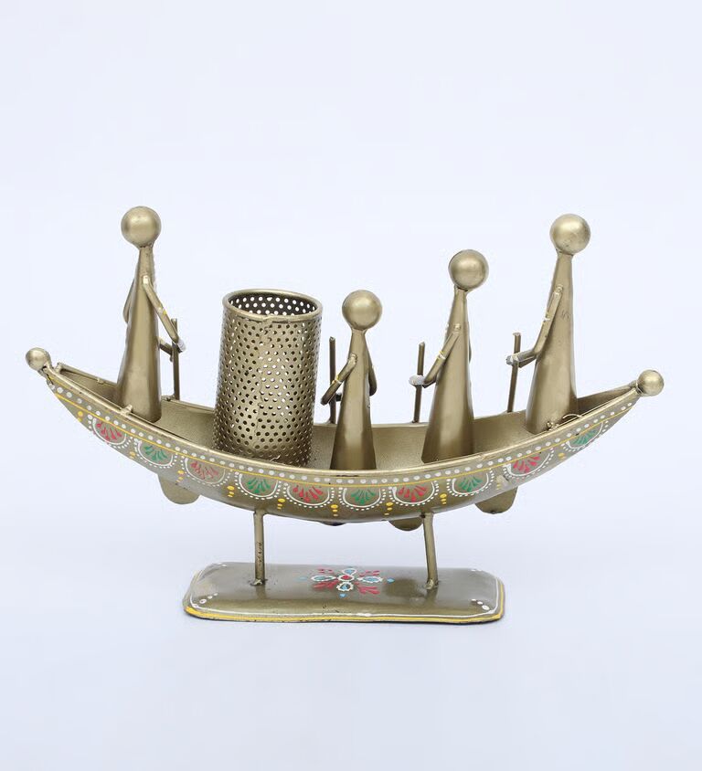 Boat Multicolour Metal Pen Holder