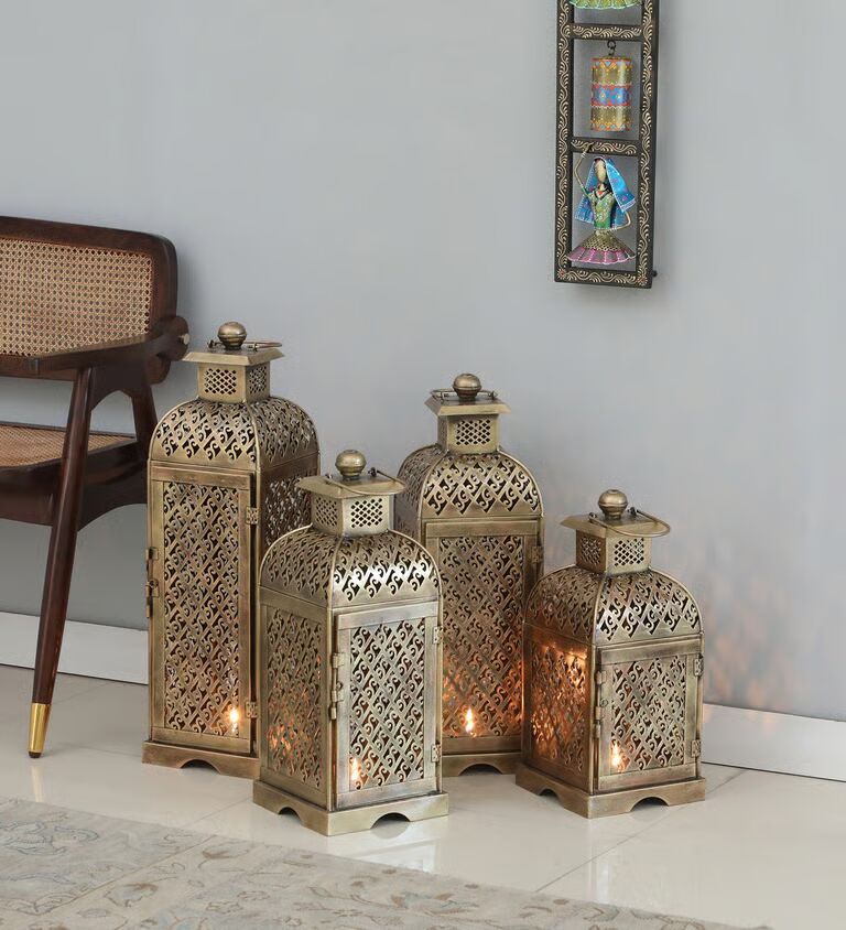 Laltin Set Of 4 Multicolour Iron Tea Light Holder