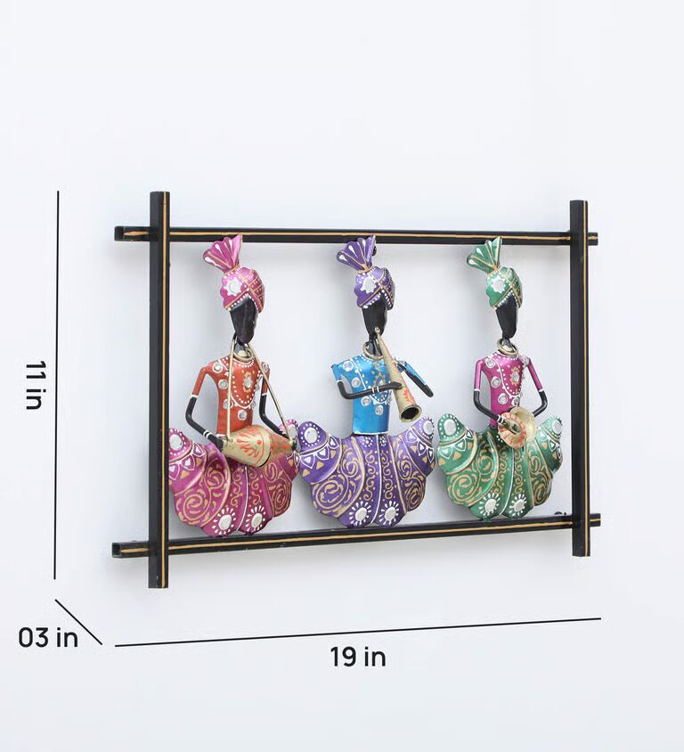 Decorative Safa Panel Horizantal Multicolour Metal Wall Art