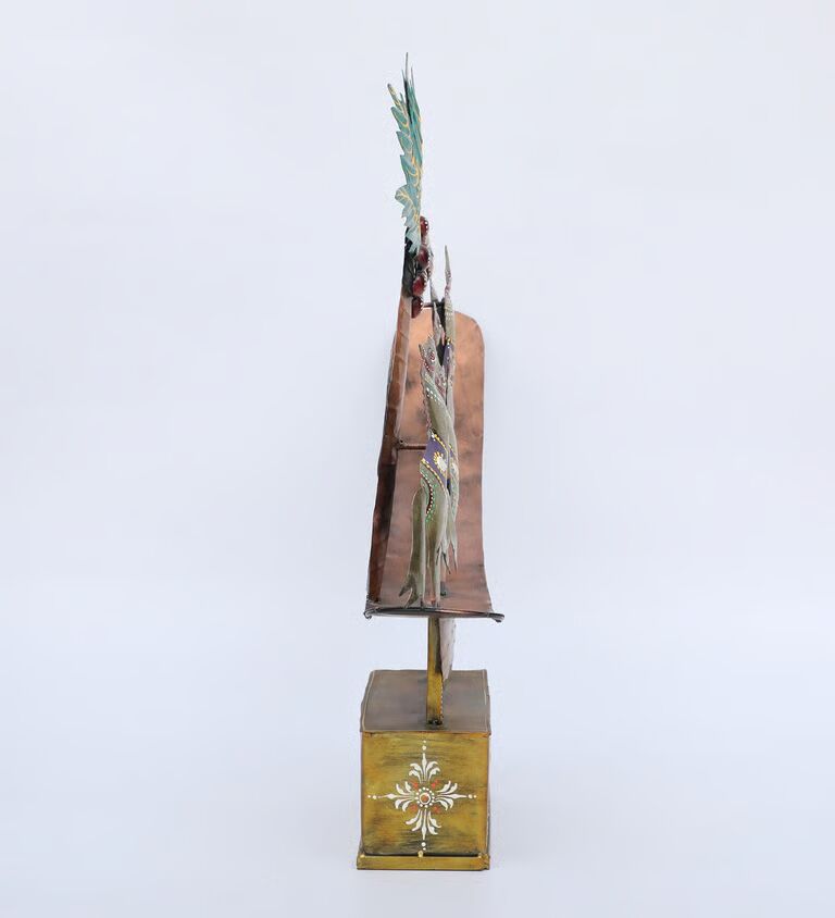 Running Horse Multicolour Iron Figurine