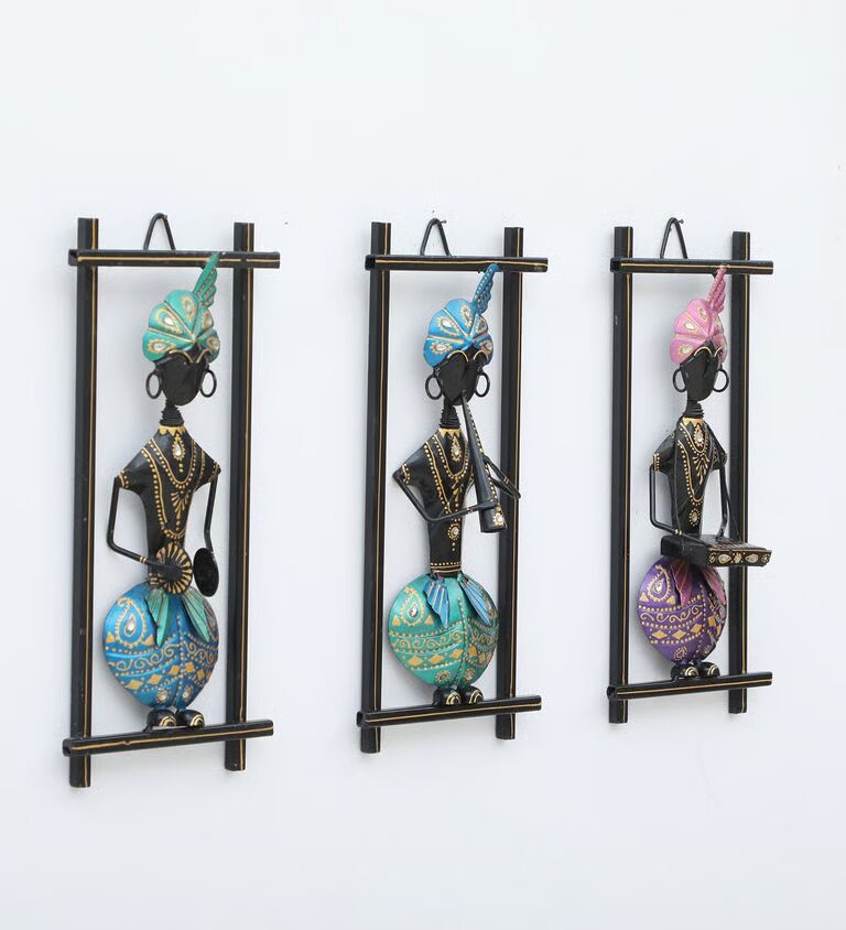 Decorative Punjabi Fram Multicolour Iron Wall Art