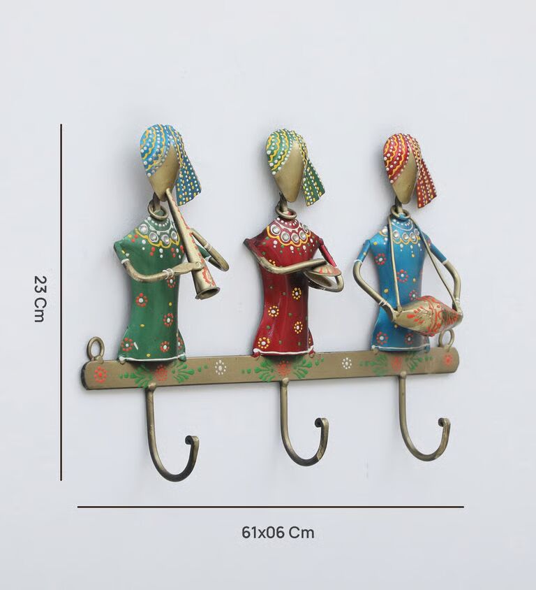 3 Safa Multicolour Iron Key Holder