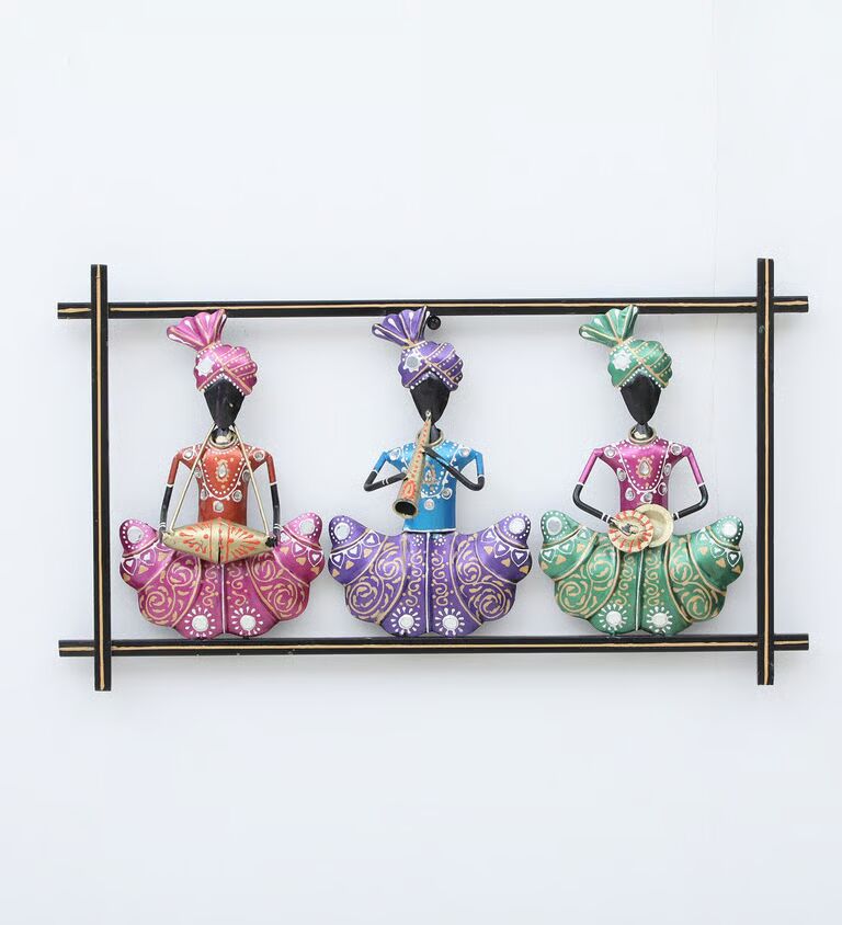 Decorative Safa Panel Horizantal Multicolour Metal Wall Art